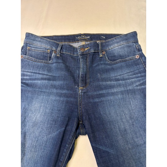 Lucky Brand Ava Crop Jeans Womens 10/30 L28 Dark Wash Skinny Raw Hem Stretch - Picture 2 of 16